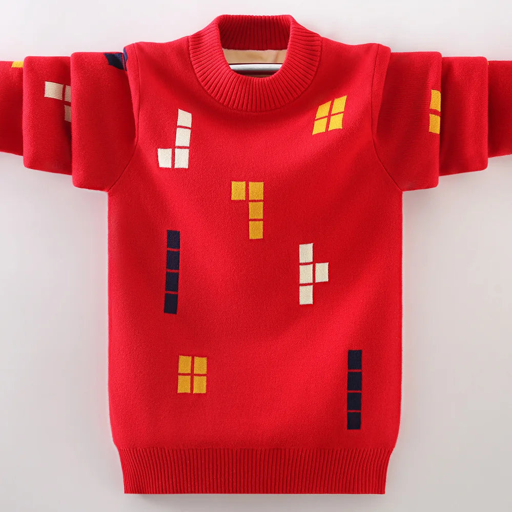Children's Sweater Winter Boy's Clothing O-Neck Knitting Pullover Sweater Kids Clothes Winter Keep Warm Children's Clothing