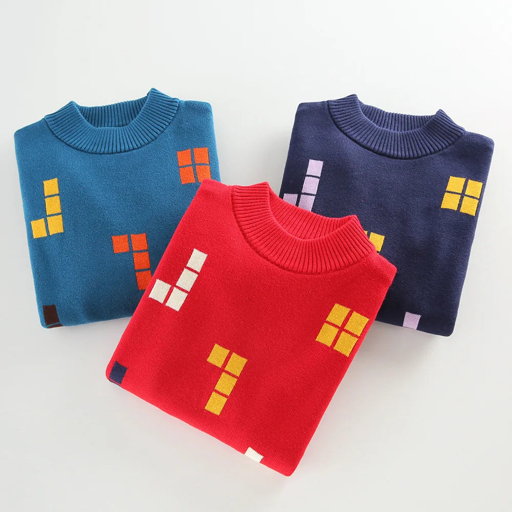 Children's Sweater Winter Boy's Clothing O-Neck Knitting Pullover Sweater Kids Clothes Winter Keep Warm Children's Clothing