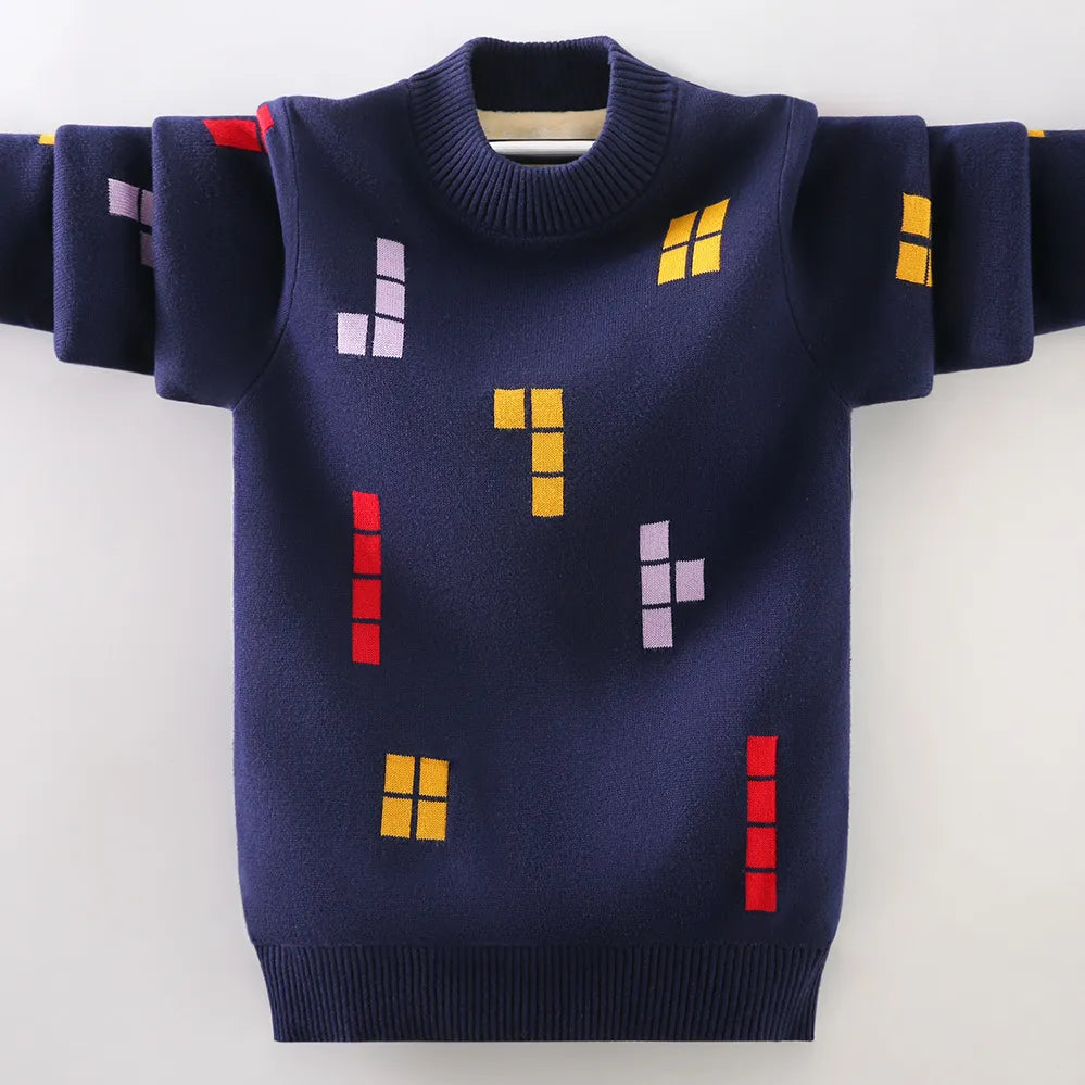 Children's Sweater Winter Boy's Clothing O-Neck Knitting Pullover Sweater Kids Clothes Winter Keep Warm Children's Clothing