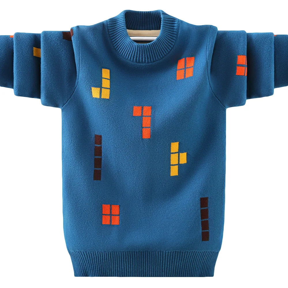 Children's Sweater Winter Boy's Clothing O-Neck Knitting Pullover Sweater Kids Clothes Winter Keep Warm Children's Clothing