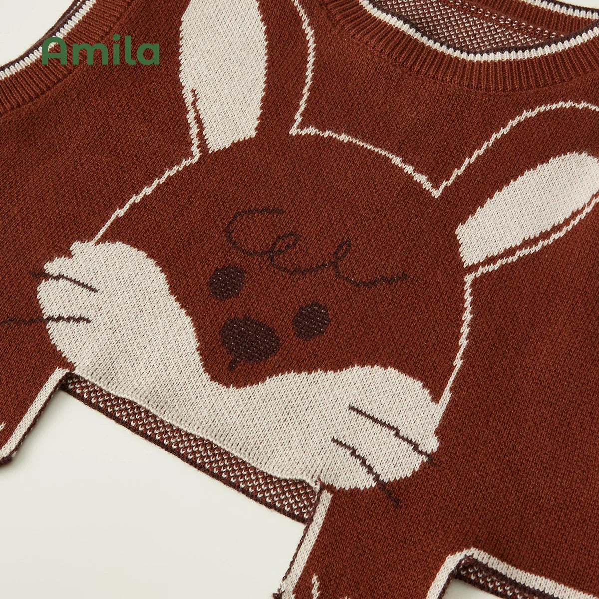 Amila Children's Clothing Girls' Knit Vest Dress Sets 2022 Spring&Autumn New Cute Cartoon For Baby Kids